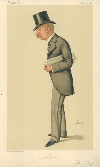 Mr John Slagg MP, Manchester, 2 August 1884, Vanity Fair Cartoon by Carlo Pellegrini